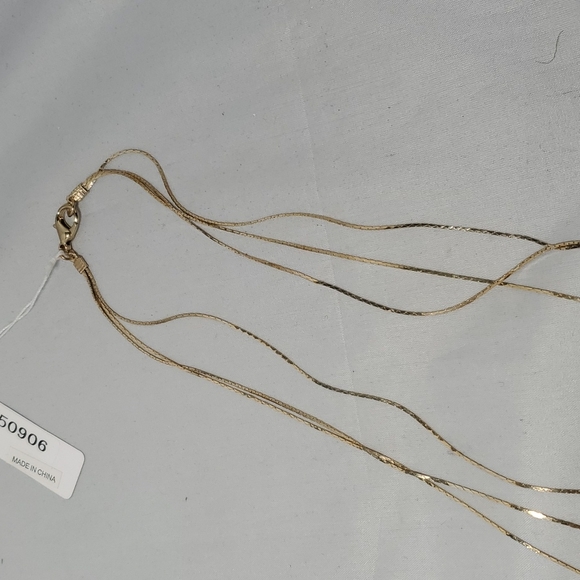 Bijou drive Triple Layer Simulated Turquoise Stone Brass Necklace - Picture 4 of 5